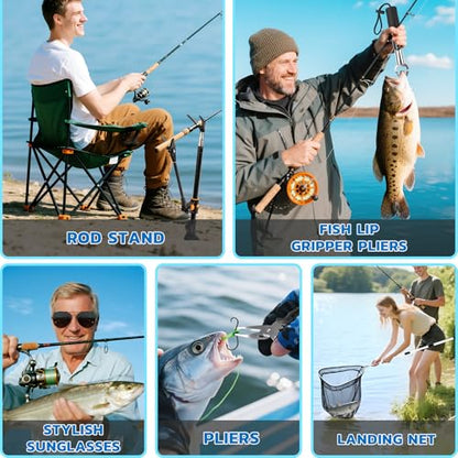SUNNINO Fishing Advent Calendar 2025, 24 Days Christmas Fishing Lure Advent Calendar with Tool Kit, Fish Net Rod Holder, Xmas Surprise Gifts for Adult Men Father Husband Boyfriend