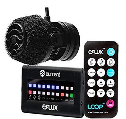 CURRENT USA 660 GPH eFlux Nano Wave Maker Pump Kit (6000) | Magnetic DC Powerhead with LED Display Controller for Saltwater Tank, 132-660 GPH Aquarium Water Circulation Pump 5 to 30 Gallon, Black