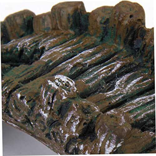 2pcs Aquarium Ornament Fish Tank Resin Landscape Bridge Iron Grey 50mm Tall 135x50mm Safe for Freshwater Aquatic Scene