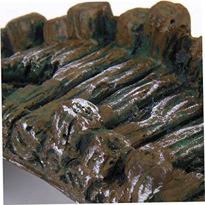 2pcs Aquarium Ornament Fish Tank Resin Landscape Bridge Iron Grey 50mm Tall 135x50mm Safe for Freshwater Aquatic Scene