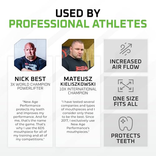 New Age Performance 6DS Weightlifting Mouthpiece, Increase Strength & Reps - color: Clear