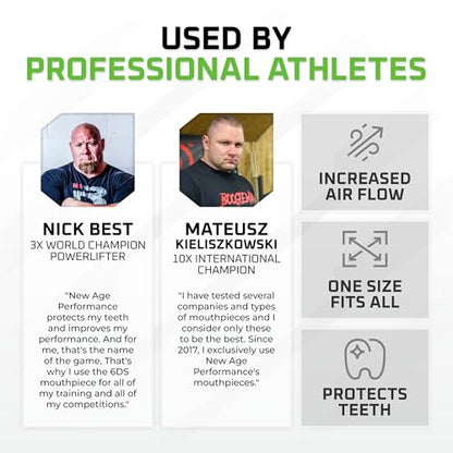 New Age Performance 6DS Weightlifting Mouthpiece, Increase Strength & Reps - color: Clear