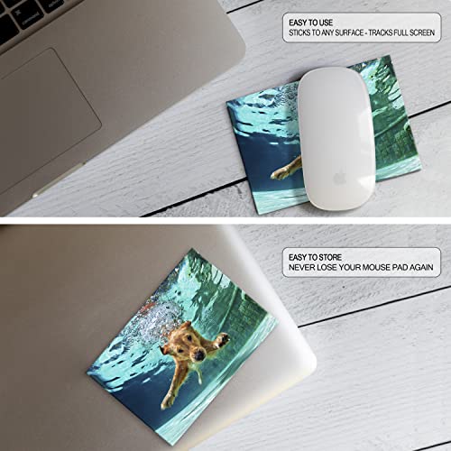 Mouse Pad Adhesive Bottom - Sticks to Any Surface - Portable - Webcam Covers and Screen Cleaner Included (2 Pack - Dog Set) - color: 2 PACK - DOG SET
