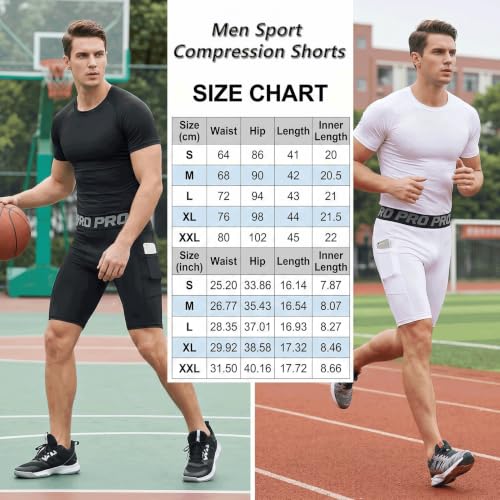 LANBAOSI Mens Compression Shorts with Phone Pocket Running Gym Yoga Athletic Tights Baselayer Summer Cool Dry Underwear Pack - color: Black*3, size: X-Large