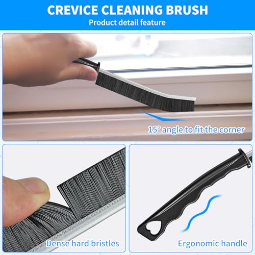 4TH Crevice Cleaning Brush Set–Household Deep Cleaning Supplies, Perfect for Small Spaces, Grout, and Tough Tasks -12 Pack