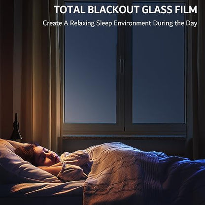 White Total Blackout Window Film, Static Cling Blackout Window Clings, 100% Light Blocking Film, Room Darkening Window Cover for Privacy Day Sleep Sun Blocking 23.6x78.7 inches - size: 23.6“ x 78.7" (60x200cm)