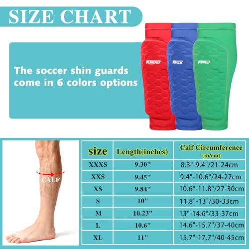 Soccer Shin Guards for Kids Adult, Calf Compression Sleeve - color: Blue, size: 3X-Small