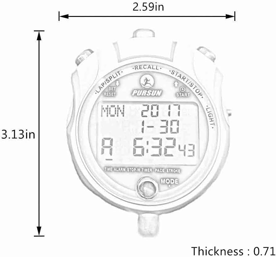 Stopwatch Timer, Digital Stop Watch with 0.01second & 0.001second Timing, Metal 10/100/400 Laps Memory, Rolilink Large dispaly Alarm Clock for Coach Sports Running Marathon - color: 400 Lap-backlight-metal