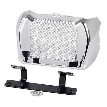 Chrome Oil Cooler Cover Case with Bracket for Harley Touring Road King FLHR Street Glide FLHX Road Glide FLHXS FLTRX FLTRXS 2017-2023 - color: Chrome