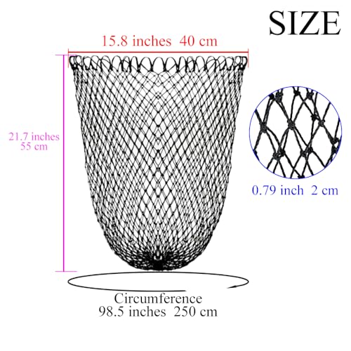 Fishing Net Replacement Foldable Trout Net Replacement Nylon Fishing Landing Mesh for Freshwater Saltwater Robust 24 Strands