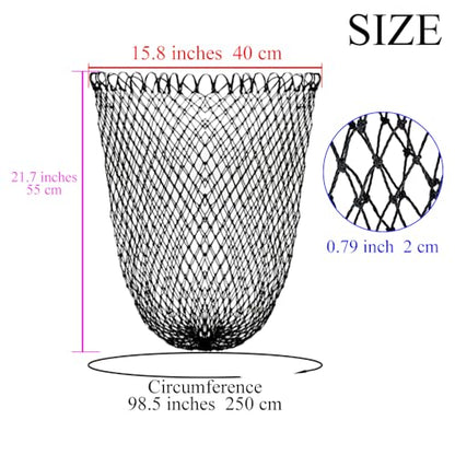 Fishing Net Replacement Foldable Trout Net Replacement Nylon Fishing Landing Mesh for Freshwater Saltwater Robust 24 Strands