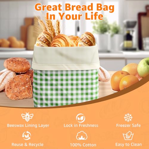 Large Beeswax Bread Bags for Sourdough, 13" W x 17" H Reusable Cotton Material, Ideal for Sourdough Bread Storage to Keep Fresh Lock Moisture Bread Boxes (2 Pack)