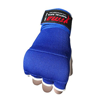 TMA Training Boxing Inner Gloves Hand Wraps MMA Fist Protector Bandages Mitts - color: Blue, size: Medium