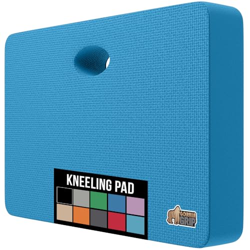 GORILLA GRIP® Extra Thick Supportive Foam Kneeling Pad, Large Cushion Heavy Duty Knee Pads for Gardening, Baby Bath Time, Dirt and Water Resistant, Workout and Garden Supplies, 17.5x11, True Blue - color: Blue