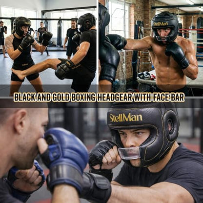 Boxing Headgear for MMA Training, Adjustable Padded Protective Helmet – Muay Thai, Kickboxing, Karate, Taekwondo & Martial Arts Sparring