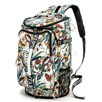 SDTAME Gym Duffel Backpack with Shoe Pocket & Laptop Sleeve - color: Yellow