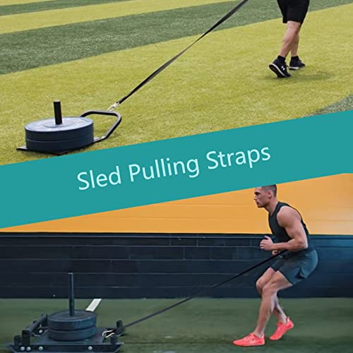 Weighted Training Waist Belt for Pulling Sled and Tires,Weight Sled Pulling Strap,Sled Trainer Pull Leash of Sled Harness,Pulley Strap for Strength Speed Agility Training - style: Strap 2pcs