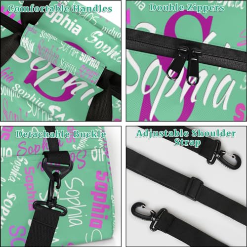 Custom Sports Dance Gym Duffel Bag Girls, Light Green Color Background - color: Color 22