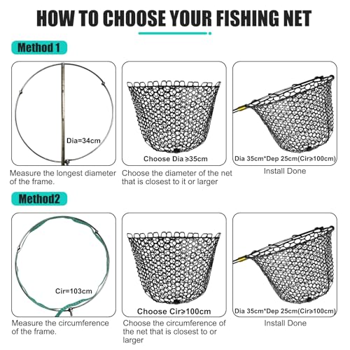 Fishing Landing Net Trout Net Replacement Netting with Rubber Mesh for Fish Fly and Fishing Landing