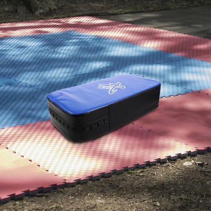 Beaupretty Taekwondo Kick Pad MMA Kickboxing Training Target Thickened Pu Curved Strike Shield Blue for Martial Arts Sparring and Boxing Gym Equipment