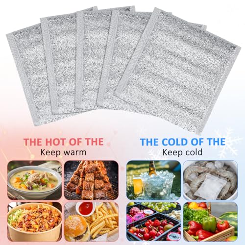 DOITOOL Reusable Insulation Bags 50PCS Insulated Shipping Thermal Box Liners Metalized Box Liners Waterproof Insulated Shipping Container for Camping Picnic (20x20CM)