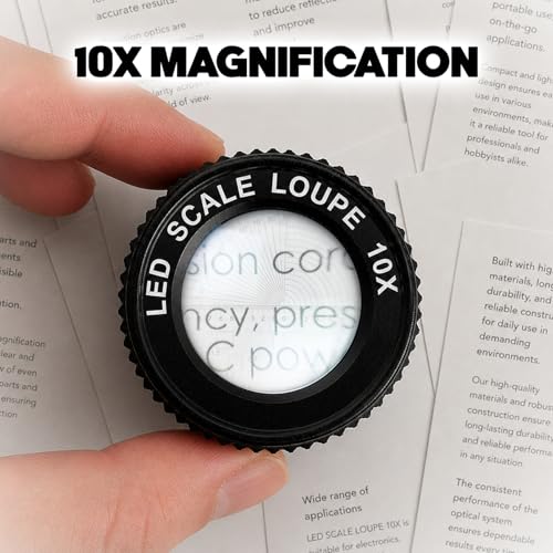 10X Jewelry Loupe with 5 LED & 5 UV Lights, Rechargeable Handheld Magnifier, Adjustable Focus K9 Optical Glass Lens for Coins, Stamps, Diamonds, and Professional Precision Inspection