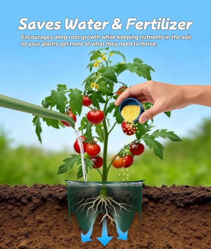 7 inch Planting Grow Rings, 6 PCS Plant Rings for Outdoor Plants, Perfect for Deep Root Watering Veggies Herbs and Flowers - size: 6PCS