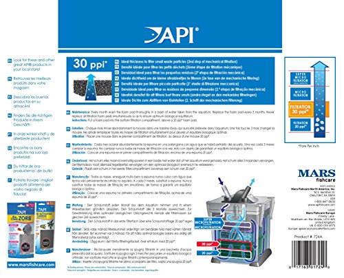 API FILSTAR XP FILTRATION FOAM 30 PPI Aquarium Canister Filter Filtration Pads 2-Count