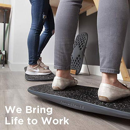 Adult Balance Board for Standing Desk - Anti Fatigue USA Made 360 Degree Rocker Wobble Board as Exercise Equipment to Increase Focus & Movement - Sustainable Anti-Slip Plane Standing Board - color: Storm