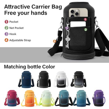 DYSANKY 1 Gallon Water Bottle Insulated - color: Advanced Black, size: 128 Ounces