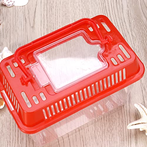 Portable Fish Tank for Travel Mini Plastic Fish Carrier Handle for Turtle Gold Fish