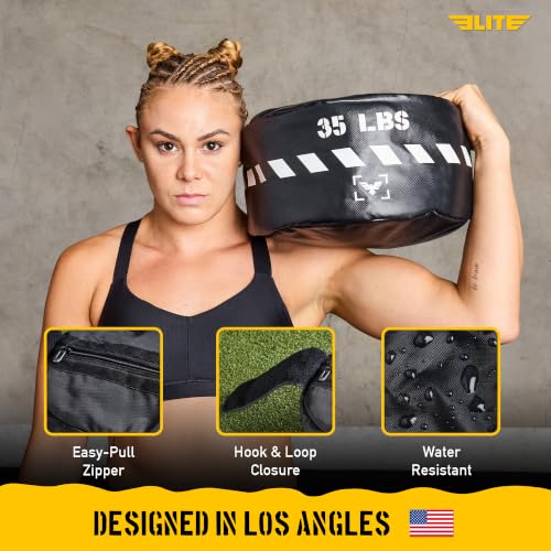 Elite Heavy-Duty Strongman Workout Sandbag – Unfilled Fitness Sand Bag for Weight Training, Full-Body Workout, Cross Training, Powerlifting, Combat & Military Use – Durable for Commercial and Home Gym - size: 35 LBS