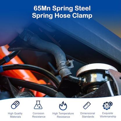 60Pcs 0.47"(12mm) ID Spring Band Hose Clamps, 1/2" ID Fuel Line Hose Clamp, Low Pressure Air Clamp, Water Pipe Air Tube Silicone Vacuum Hose Clamp, Bushing Automotive Replacement Fastener - size: 12mm, style: 60-Packs