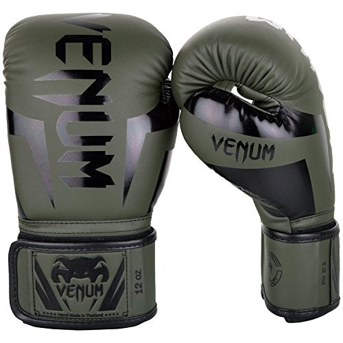 Venum Elite Boxing Gloves - color: Khaki/Black, size: 12-Ounce