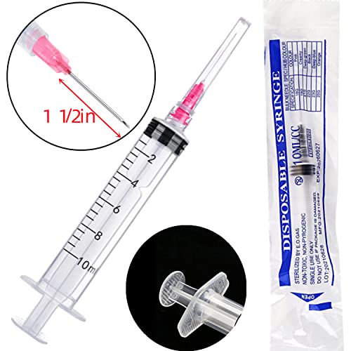 15Pack 10ml 10cc Plastic Measurement Syringes and 18Ga for Scientific Labs, Individually Package - style: 15 Pack - 10ml 18G 1.5 Inch