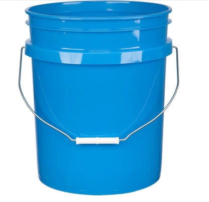 5 Gallon Bucket Pail with Air Tight White Screw on Lid - Food Grade-BPA Free - (Pack of 2) - Made in USA Buckets