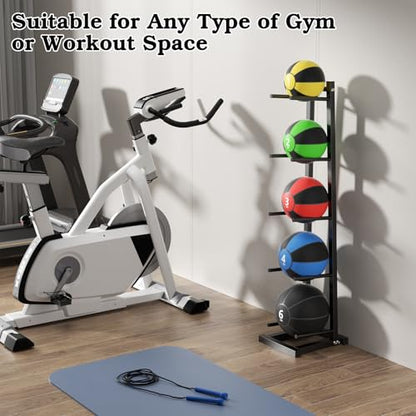 AQQHSAIN Medicine Ball Rack Adjustable Ball Tree 5-Layer Storage Exercise Holder for Strength Training