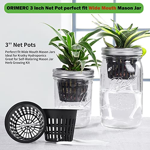 25 Pack Net Pots 3 inch Hydroponic Pots Come with 25 ft Self Watering Wick & 25 Pcs Plant Label Aquaponics Mason Jar Insert Orchid Netted Basket Slotted Mesh Garden kratky Growing Vegetable - size: 3 inch (25 Pack)