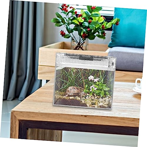Toyvian 1pc Reptile Feeding Box Breathable Breeding Container for Geckos Snakes and Small Pets Material for Easy Observation and Cleaning and Weather Resistant Reptile Habitat