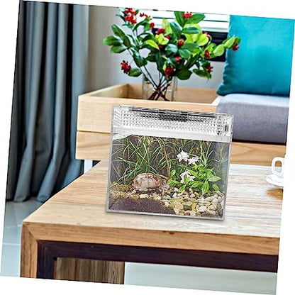Toyvian 1pc Reptile Feeding Box Breathable Breeding Container for Geckos Snakes and Small Pets Material for Easy Observation and Cleaning and Weather Resistant Reptile Habitat