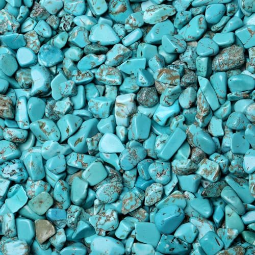 LAIDANLA Turquoise Crushed Stone Crystal Chips Bulk Natural Healing Reiki Crystals Mini Quartz Vase Filler Aquarium Gravel 100g - color: Turquoise, size: 0.22 Pound-（0.2"-0.28"）