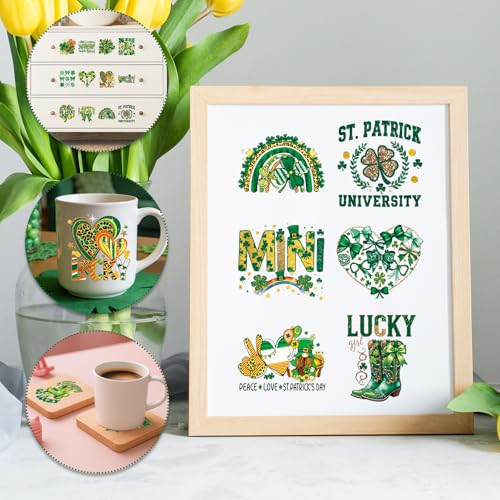 UV DTF Cup Wrap - 20 Pcs St Patricks Day Bow UV DTF Transfers Stickers for 16 OZ Lucky Shamrock Waterproof UVDTF Transfer Decals for Glasses Cups Mug DIY Crafts - style: St Patricks Day