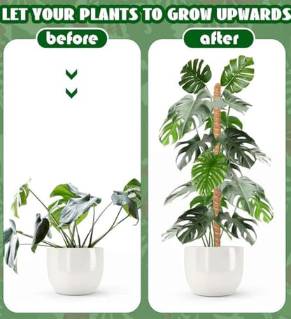 LEMGUBKP 55 Inch Moss Pole, Bendable Moss Pole for Plants Monstera, Moss Poles for Climbing Plants Indoor, Coir Plant Pole Sticks Support Stakes for Potted Plant - size: 55 inches