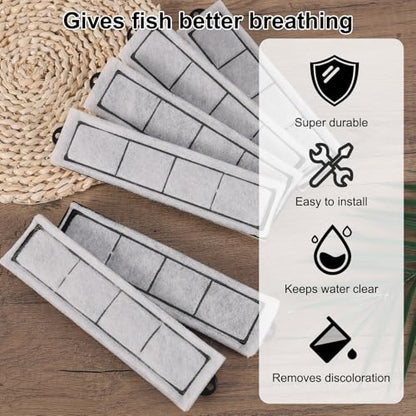 lasuroa 6pcs Filter Cartridge Replacement, 8x2 Inch Fish Tank Accessories Filter Cartridge Replacement Parts for Desktop Aquariums Small Fish Tank Filters