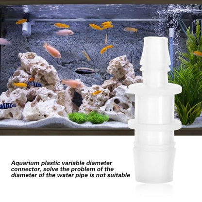 2 Pcs 16mm/20mm Plastic Hose Barbed Adapter Universal Fit PVC Pipe Fittings Variable Diameter Connector for Aquarium Air Pump