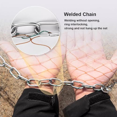 KAFELE Large Frisbee-Style Tire Line Casting Net, Bottom Anti-Hanging Chain, Suitable for Beginners, Easy to Use