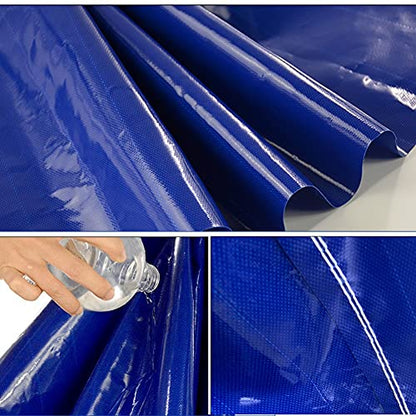 Durable Aquaculture Water Tank with Drain Valve Steel Frame PVC Temporary Fish Pond,Portable Fish Pond Liner 5x5x1M Blue Canvas Tank for Saltwater Fish Koi Turtles Foldable with Grommets 0.4 - size: 5x5x1M