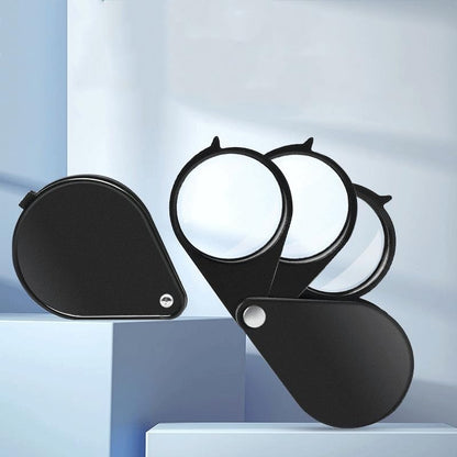 Pocket Magnifier Loupe 5X 10X 15X Triple Folding Magnifying Glass Jewelry Eye for Gemstone Coin Stamp Reading