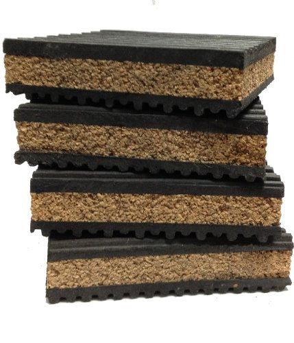 PneumaticPlus Anti Vibration Pads 6" x 6" x 7/8" Rubber/Cork Vibration isolation pads (Pack of 4)