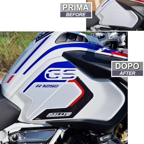 Motorcycle 3D Stickers Compatible with BMW R 1250 GS Adventure 2021-2022. Tank Side Protections from Impact and Scratches. Resin Stickers - Made in Italy (Rallye) - color: Rallye
